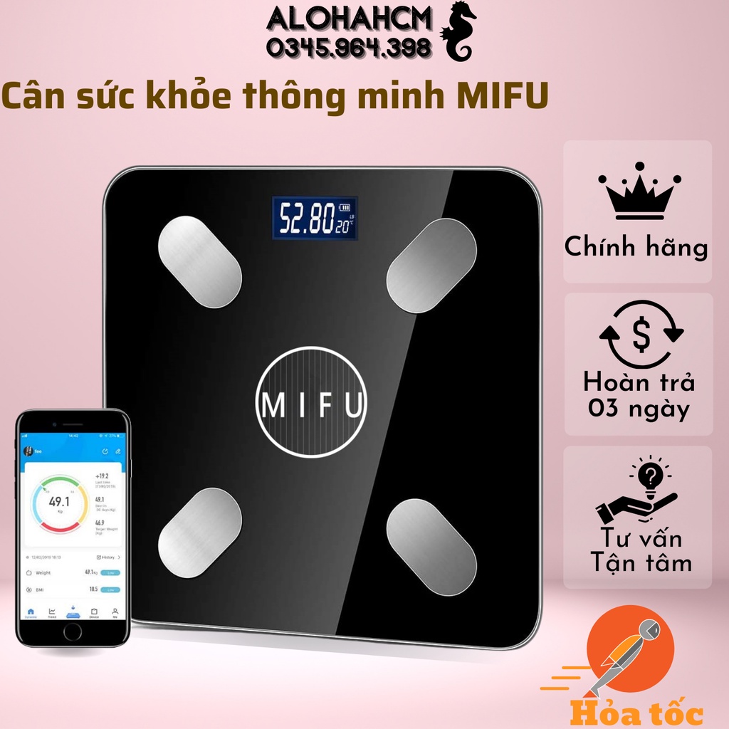 Cân Điện Tử Sức Khỏe Đa Năng Thông Minh - Đo Chỉ Số Cơ Thể, Kết Nối Bluetooth - Hiện Thông Số Qua App - Can Dien Tu Mini