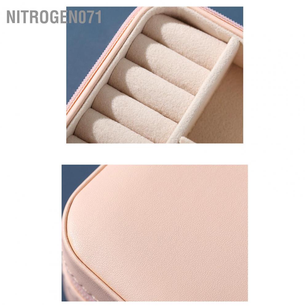 Nitrogen071 Hộp đựng đồ trang sức nhẫn khuyên tai dây chuyền hộp đựng sắp xếp phụ kiện trang sức chống oxy hóa  Hộp đựng đồ trang sức bằng da Dung lượng lớn Di động cho vòng cổ bông tai