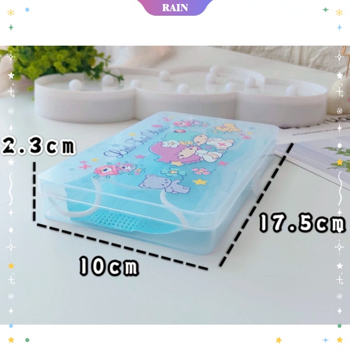 Hộp Đựng Khẩu Trang Trong Suốt In Họa Tiết Hello Kitty/ My Melody Kuromi Marvel Dễ Thương Dành Cho Bé