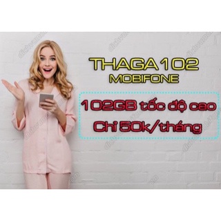 Sim mobifone kv6 gói thaga102 với 102gb data chỉ 50k