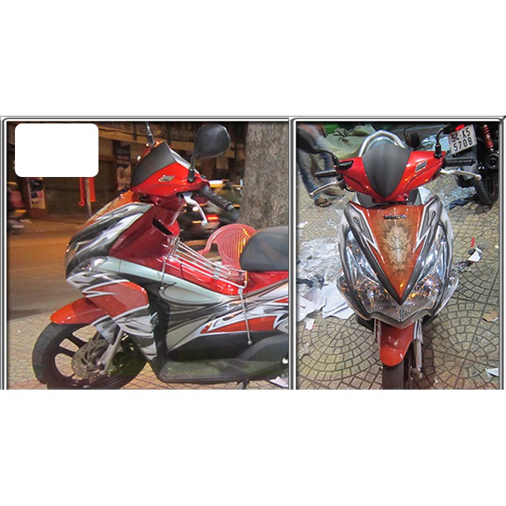 Tem trùm air blade ♦FREESHIP♦ đỏ trắng dragon đời 2011, độ team trùm ab dán phủ dàn áo xe đỏ trắng dragon rẻ đẹp