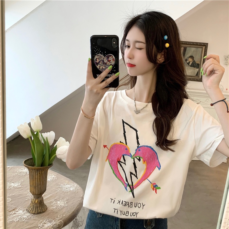 NRVP Áo Thun NgắN Tay DáNg RộNg ThờI Trang Cho Nữ
