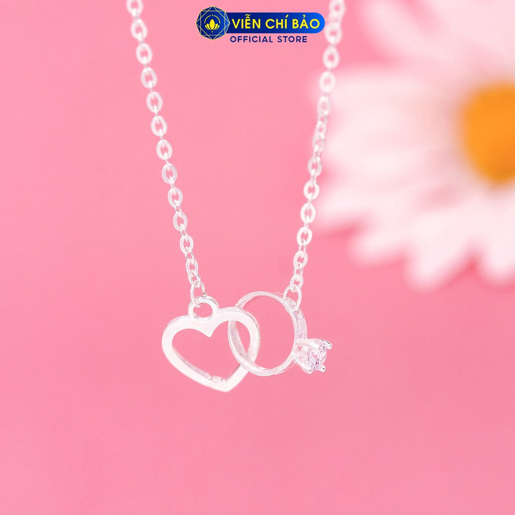 Dây chuyền bạc nữ mặt nhẫn trái tim chất liệu bạc 925 thời trang phụ kiện trang sức nữ Viễn Chí Bảo D400231