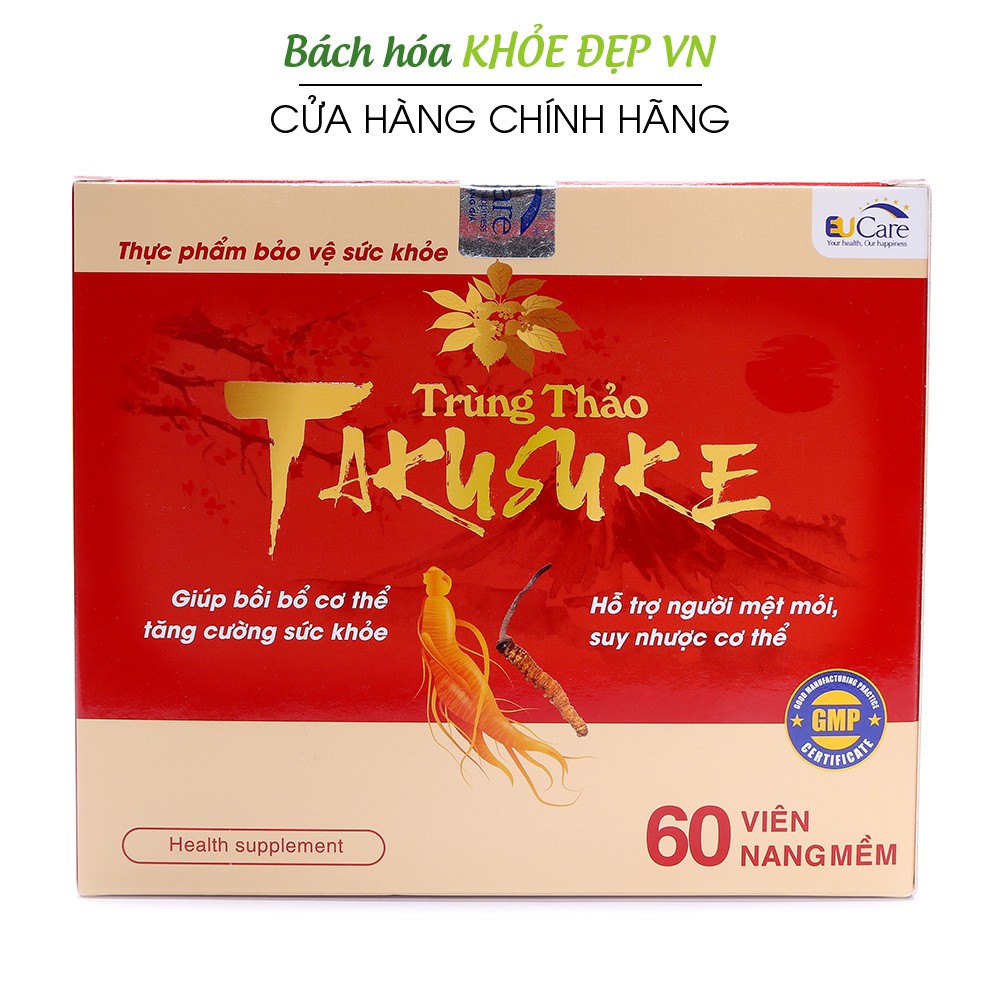 Viên uống Đông Trùng Hạ Thảo bổ sung vitamin bồi bổ cơ thể - 60 viên [Trùng Thảo Takusuke]