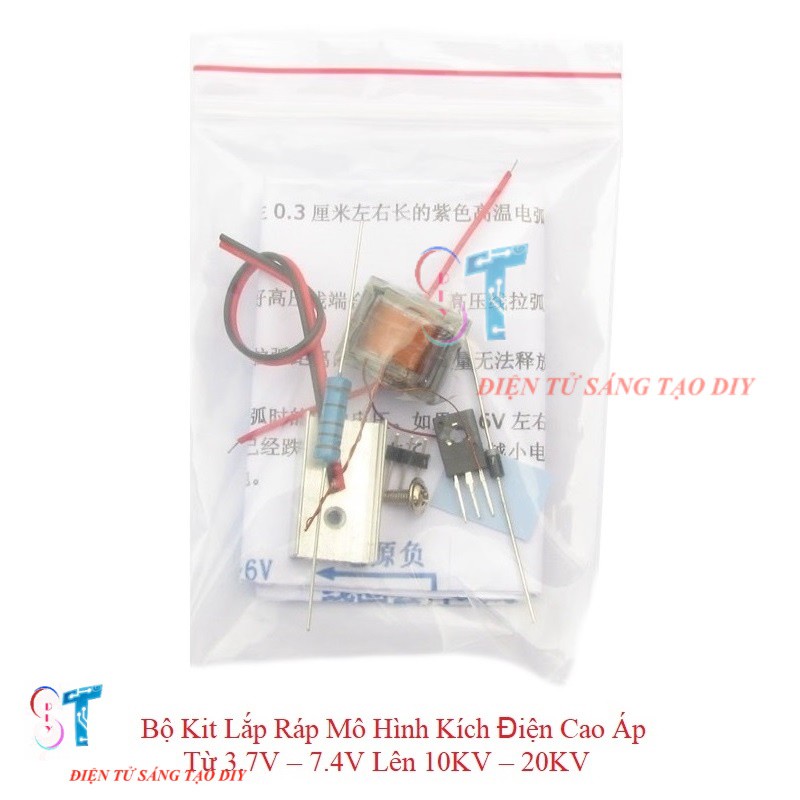 Bộ Kit Lắp Ráp Mô Hình Kích Điện Cao Áp Từ 3.7V – 7.4V Lên 10KV – 20KV