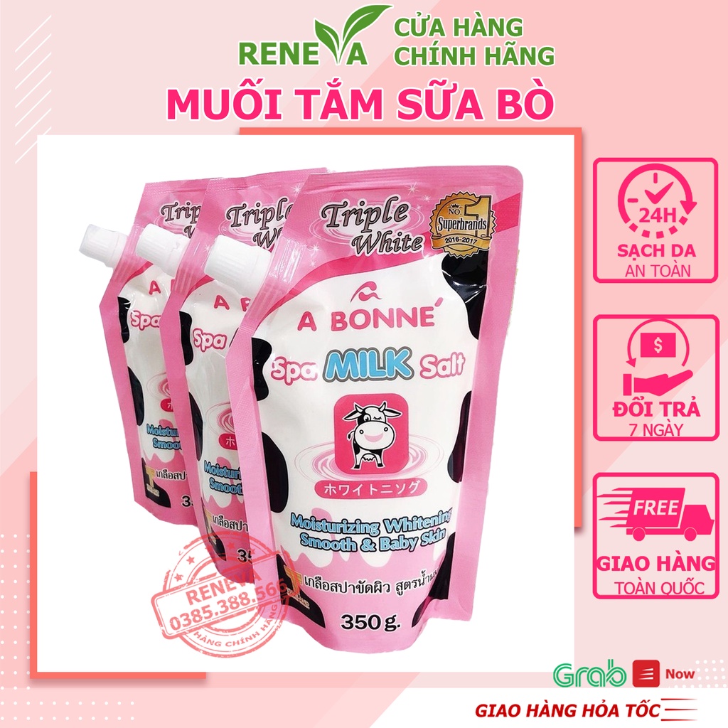 Muối Tắm Sữa Bò Tẩy Tế Bào Chết, Muối Tắm Bò A Bonne Spa Milk Salt Thái Lan 350gr RENEVA