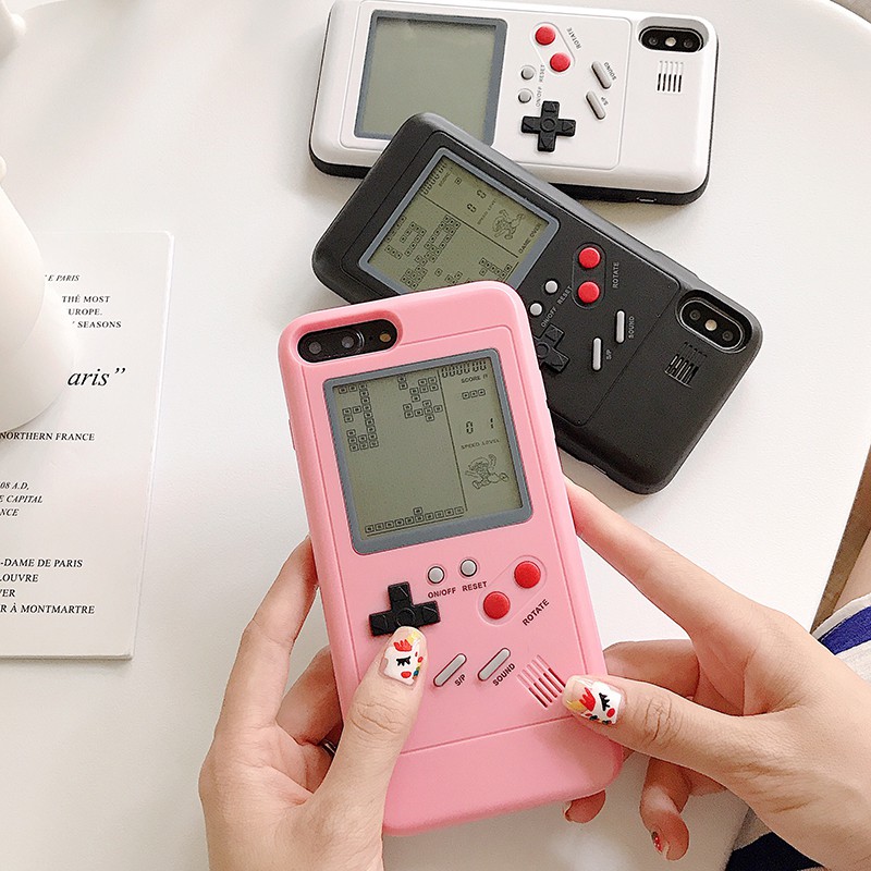 iPhone 12 Pro Gameboy Tetris Mobile Phone Case Cover Accessories Gadgets iPhone 12 Pro Max Xs Max 11 Pro Max X XR SE 2020 12 Mini 6 6s 7 8 Plus Play Blokus Game Console Colorful Apple Case