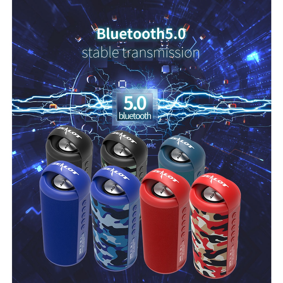 Zanzealot Loa bluetooth Không Dây s36 tws Âm Thanh Siêu Trầm Có mic Chất Lượng Cao