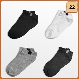 Tất trơn nam nữ cổ ngắn, vớ cotton basic 4 màu combo 10 đôi 5 đôi 2 đôi