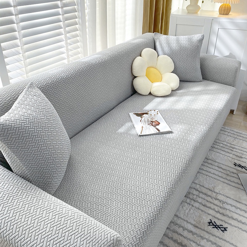 Vỏ Bọc Ghế Sofa 1/2/3/4 Chỗ Ngồi Hình Chữ L Họa Tiết Kẻ Sọc Co Giãn Trang Trí Nhà Cửa