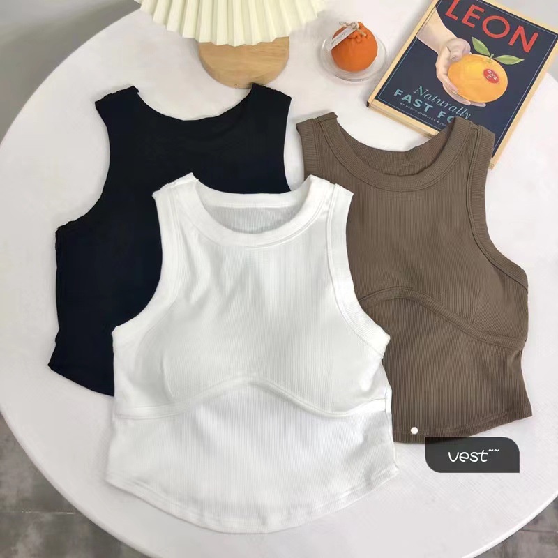 Áo Tank Top Thể Thao Màu Trơn Thiết Kế Ôm Sát Tôn Dáng