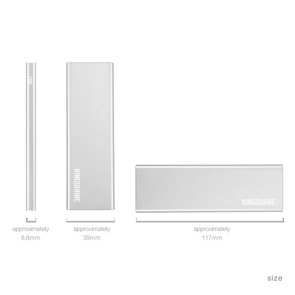 [Cũ] Box SSD M.2 SATA NGFF 2242 2260 2280 to USB 3.0 KingShare KS-AMTU28 Aluminum