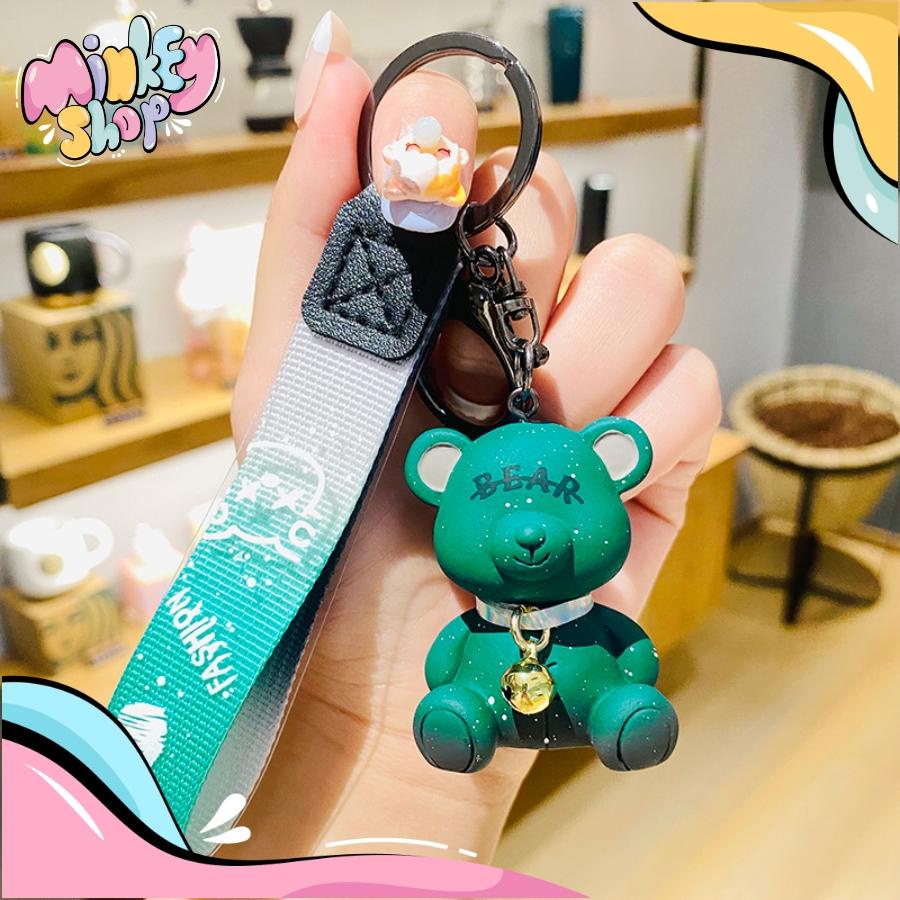 Móc Khóa Gấu Nhám Đáng Yêu Với Nhiều màu sắc Cute Phụ Kiện Túi Xách Balo Cặp Xách Dễ thương 02MKG -MinKey