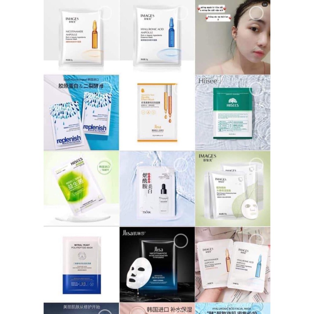 [Freeship HN,HCM] Combo mix 50 miếng mặt nạ Bioaqua, Images, One Sping, Rorec mask nội địa Trung | Thế Giới Skin Care