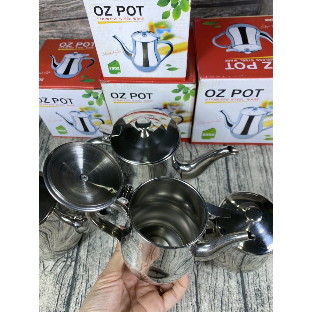 ẤM TRÀ EO INOX  - BÌNH TRÀ CÀ PHÊ ĐỦ SIZE