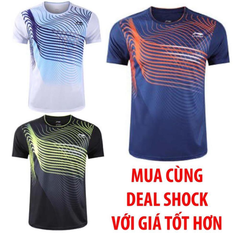 Áo Cầu Lông Nam Nữ Lining 1902 thun lạnh/ mè đẹp, mẫu đẹp 2020, hút mồ hôi tốt ་  ྇