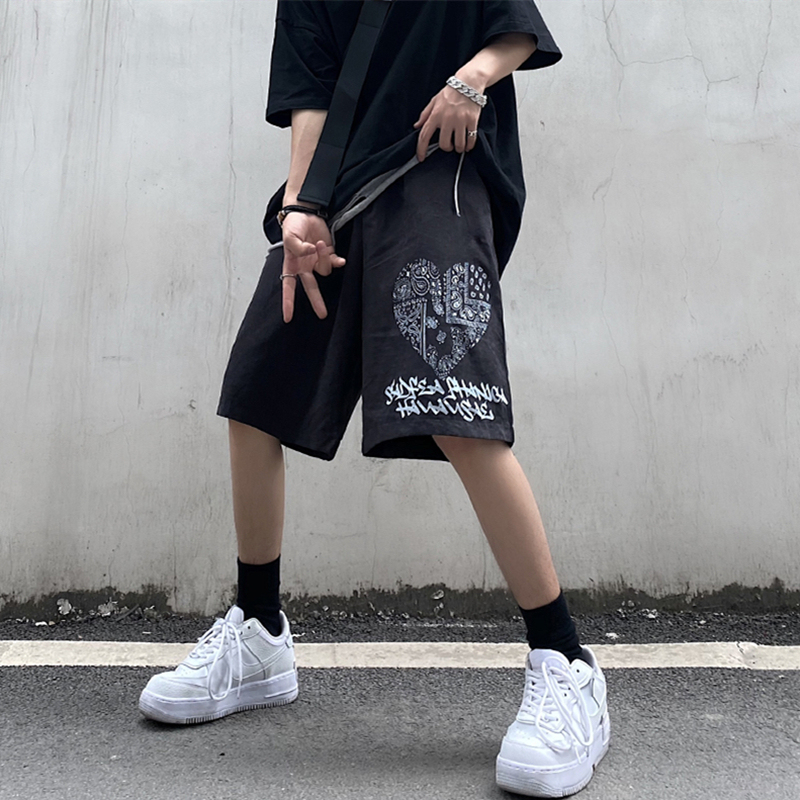 Quần short nam unisex 2021, Quần đùi nam mặc nhà ngắn ống rộng hip-hop thể thao