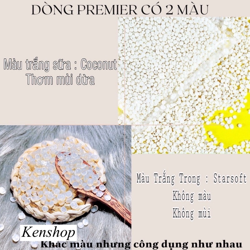 [Sáp cao cấp siêu bám lông Coconut &amp; Trong suốt] Sáp wax lông nóng Hard wax Beans