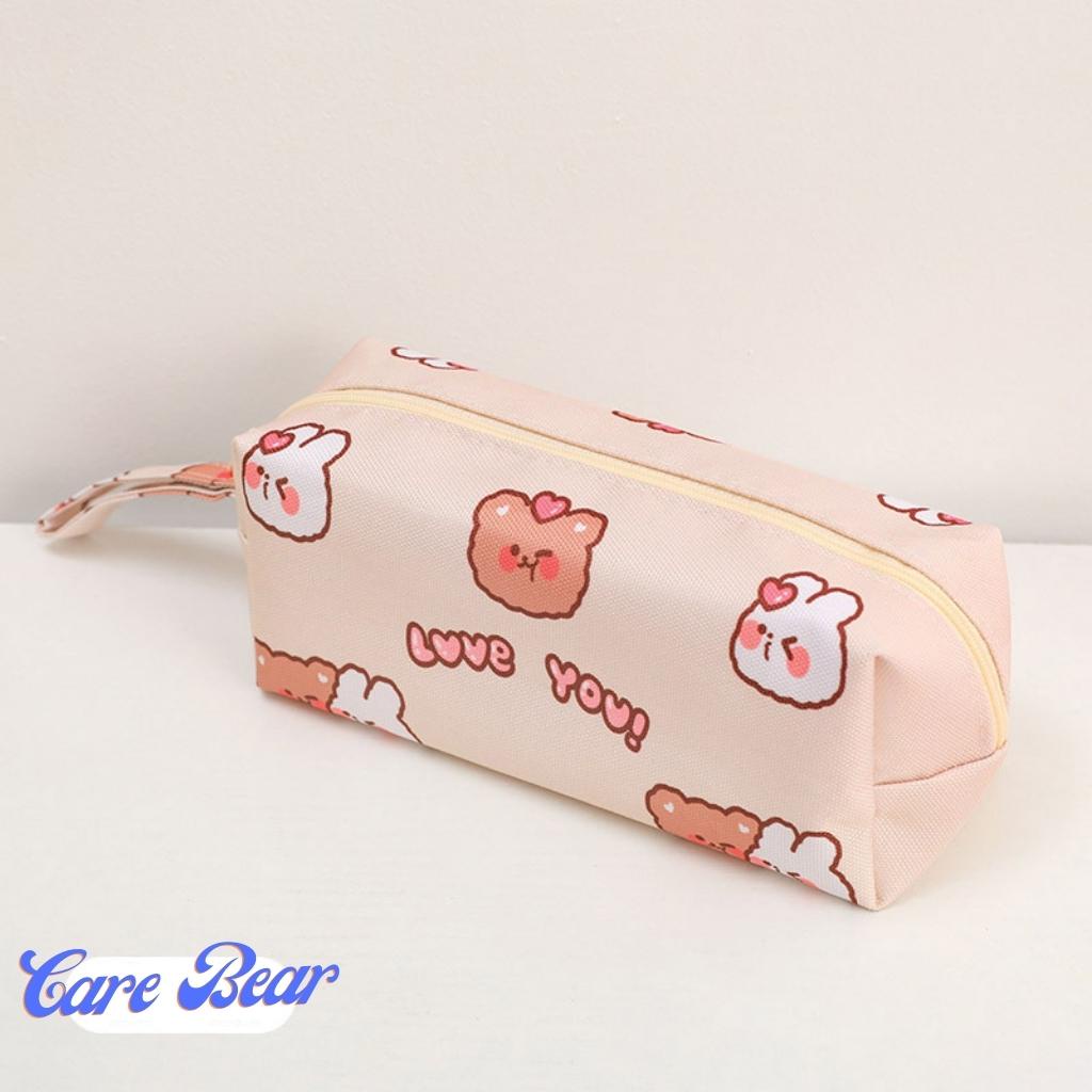 Hộp Túi Bóp Đựng Bút Viết Vải Cute Xinh Đẹp Canvas EDUSKY Phong Cách Hàn Quốc In Họa Tiết Hoạt Hình Gấu Dễ Thương Cỡ Lớn