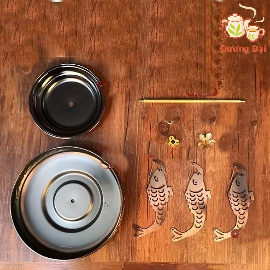 Khay thắp hương vòng di đà Khay đốt nhang hình Cá Chép Bằng Đồng Gốm Sứ Bát Tràng Đương Đại