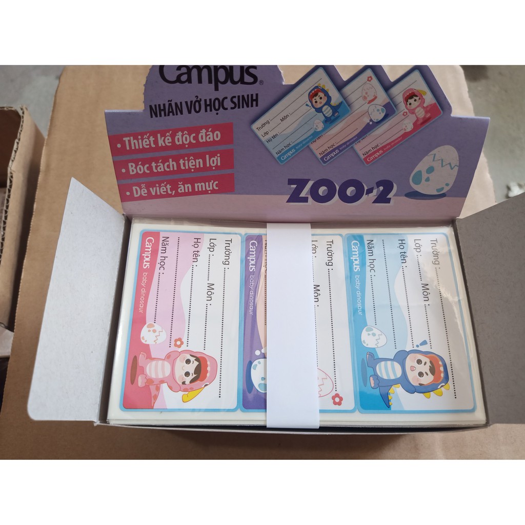 Nhãn vở Campus Zoo 2 12c/túi