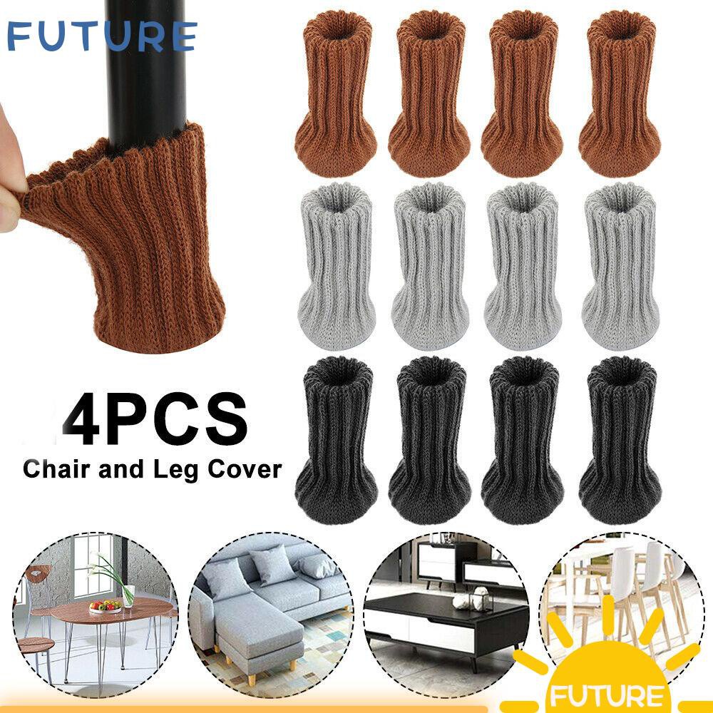 FUTURE 4pcs Universal Foot Cover Home Decor Protective Case Chair Socks Cute Non-Slip Floor Protector Multicolor Furniture Polyester/Multicolor