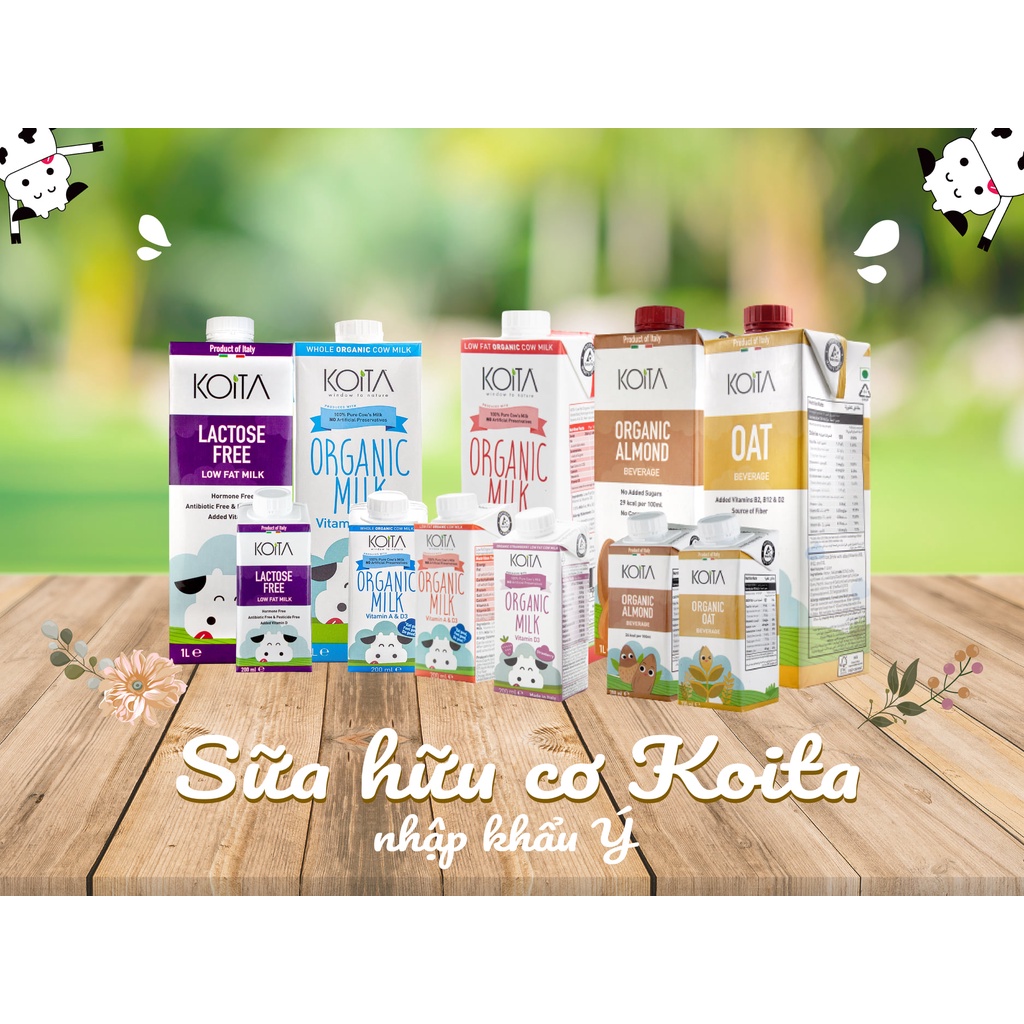 1 thùng 12 hộp sữa Koita 1L - đủ các vị