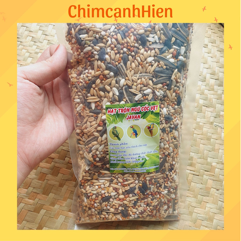 Hạt trộn ngũ cốc vẹt JAVAN - 500gr