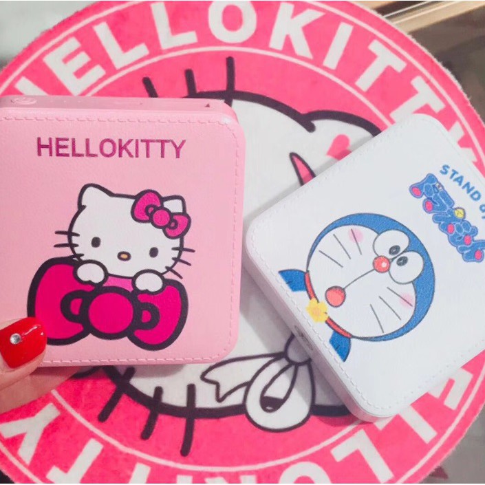 Sạc Dự Phòng Mini Cầm Tay Nhỏ Gọn Hình Doremon Hello Kitty có dây deo cực tiện lợi/Munshop