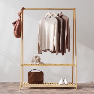 Giá Treo Quần Áo Gỗ - Kệ Gỗ Treo Quần Áo A Hanger 2FL Lắp Ráp Dễ Dàng - Nội Thất Phòng Ngủ