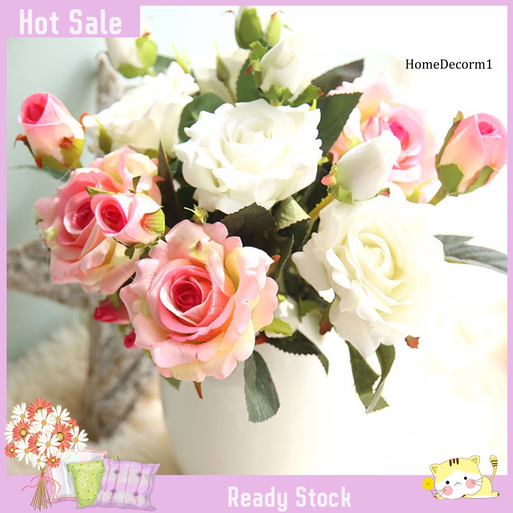 1 Nhánh Hoa Hồng Giả Bằng Vải Trang Trí Nhà Cửa / Văn Phòng
