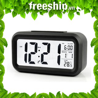 Đồng Hồ Báo Thức Điện Tử Để Bàn Màn Hình LCD Đa Chức Năng: Thời Gian, Lịch, Báo Thức, Nhiệt Độ