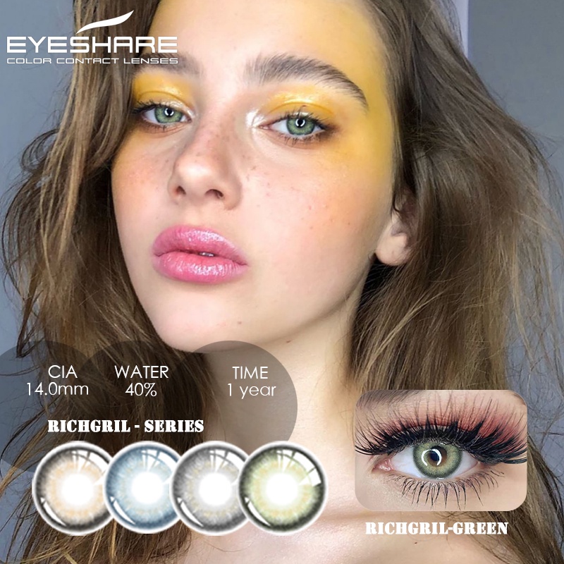 Cặp kính áp tròng EYESHARE nhiều màu sắc xinh xắn tùy chọn