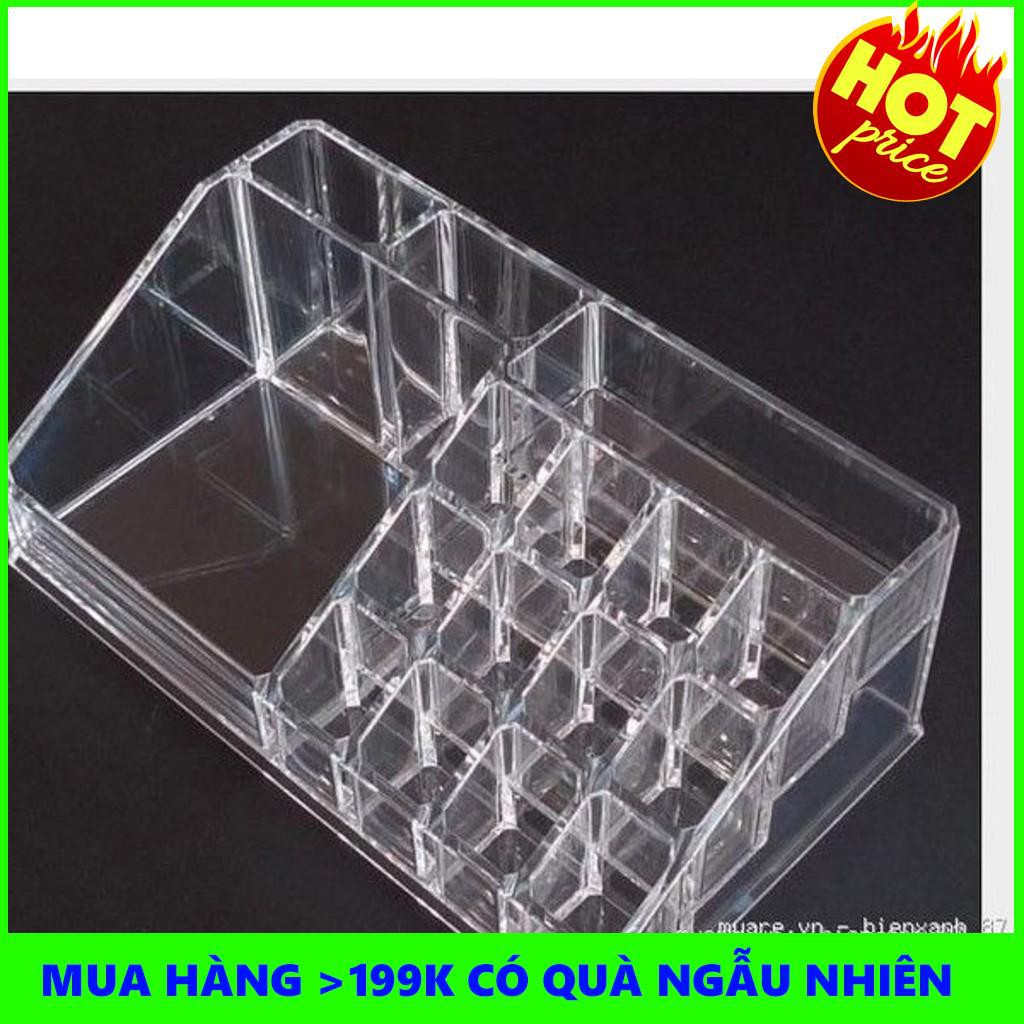 Khay đựng son và mỹ phẩm mica 16 ô loại dày | TẠI HÀ NỘI