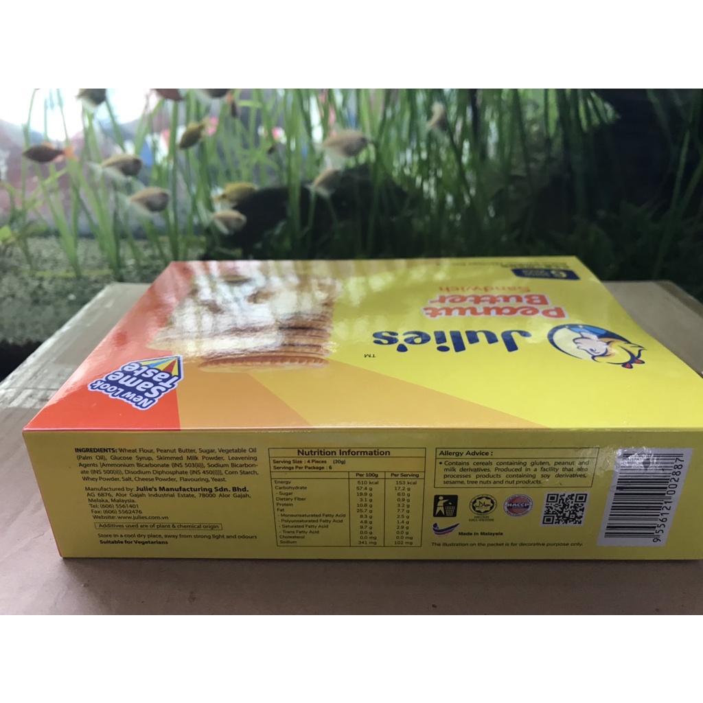 Bánh Quy Julie Nhân Bơ Đậu Phộng (Hộp 180g)