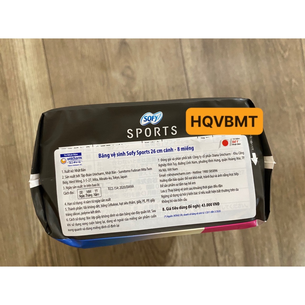 Băng Vệ Sinh Sofy Sports có cánh 26cm Gói 19 miếng - Gói lớn tiết kiệm