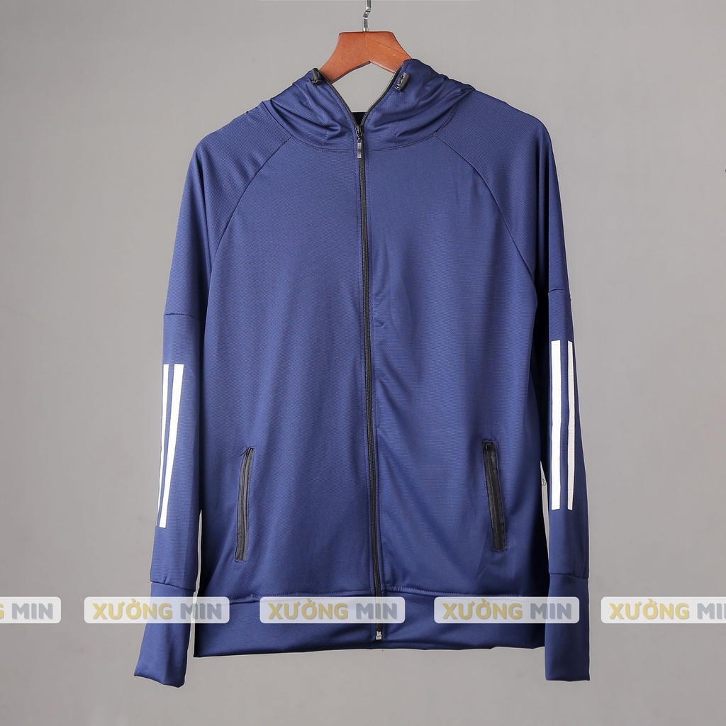 Áo chống nắng nam 3 sọc DAS mới 2022 vải kim cương lụa thông hơi XƯỞNG MIN