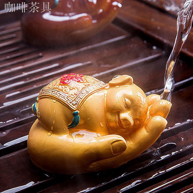 Golden Pig Tea Trang trí cho thú cưng Bộ trà Kung Fu đổi màu Phụ kiện Pixiu Creative Bình xịt để bàn Cóc vàngy mắn có