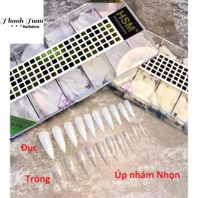 Hộp 500 móng úp HSM loại 1 đủ hơn 30 mã 7 form với 5 màu khác nhau  - Tổng kho đồ nail HSM