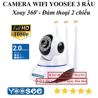 Camera wifi yoosee 3 râu siêu nét - đàm thoại 2 chiều - xoay 360 độ