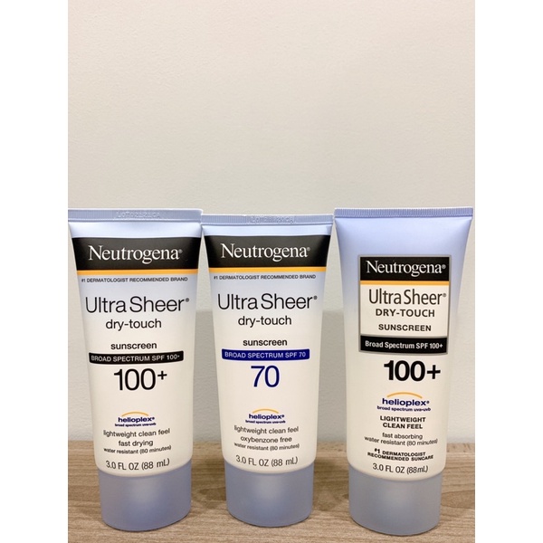 Kem Chống Nắng Neutrogena Ultra Sheer Dry-Touch Sunscreen  SPF100, SPF85, SPF70, SPF55, SPF45, SPF30, Clear Body SPF30