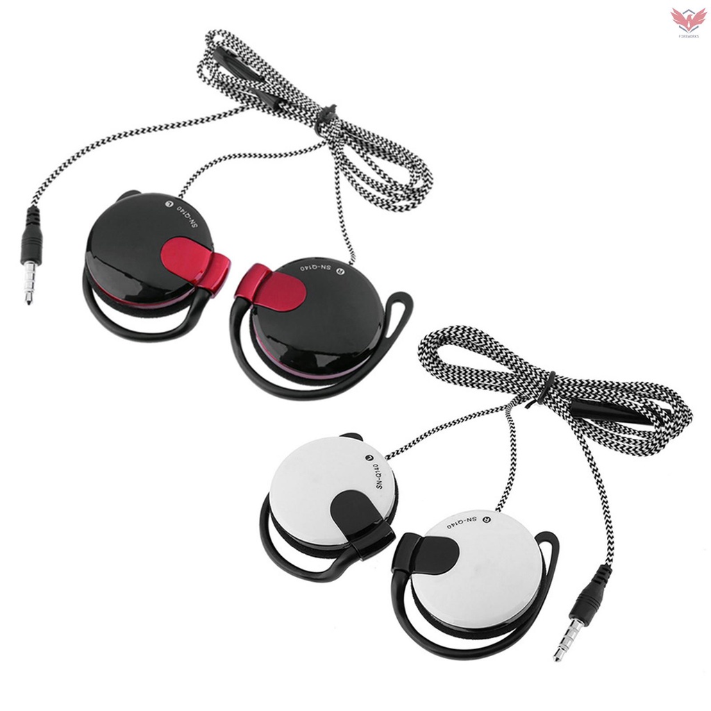 Fiok 3.5mm Wired Gaming Headset On-Ear Sports Headphones Ear-hook Music Earphones w/ Microphone In-line Control for Smartphones Tablet Laptop Desktop PC