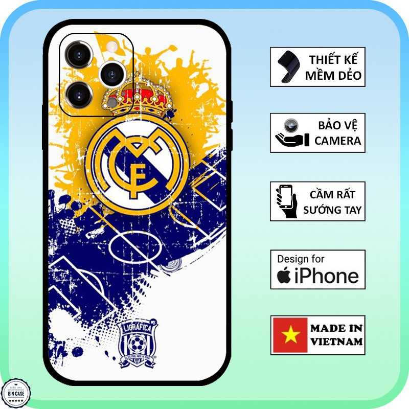 ⚽Ốp điện thoại Real Madrid đẹp ⚽logo Real thiết kế mới iphone 6/6s/7/8 plus/x/xr/xs max/12 pro max/11 promax vSPORT0102