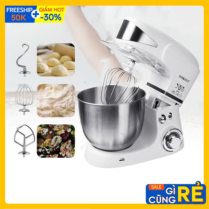 Máy nhồi bột SOKANY SK-206 đa năng - Kiêm đánh trứng dung tích cối 5L
