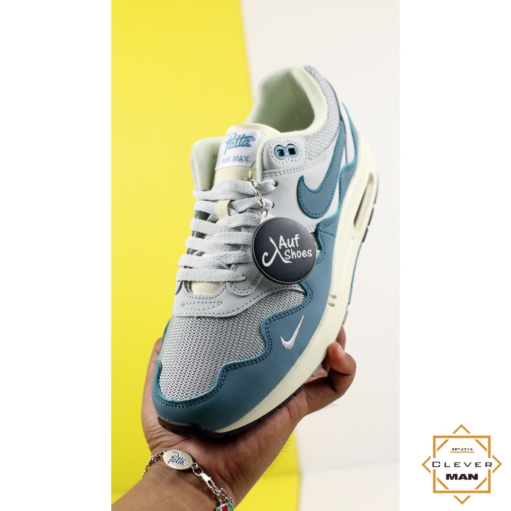 Giày Thể Thao, Sneaker Air Max 1 Patta Màu Xanh Aqua Phối đồ Cực Chất Cho Cả Nam Và Nữ Clever Man Store