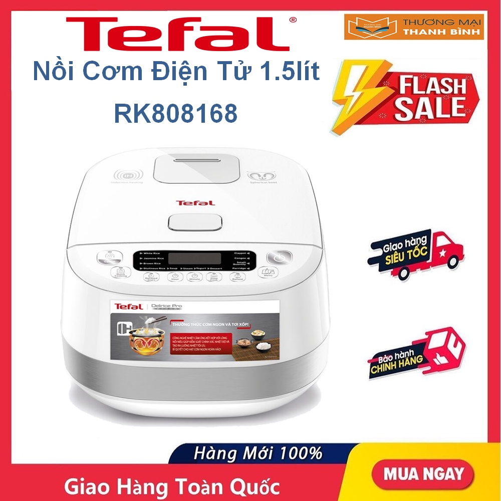 [Mã ELHADEV giảm 4% đơn 300K] Nồi cơm điện tử cao tần Tefal 1.5 lít RK808168