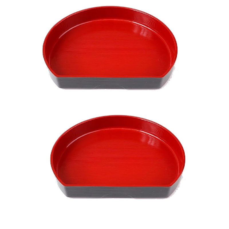 Daiso Đĩa Sushi Bán Ngu Half Moon Sushi Plate Black 20.5Cm