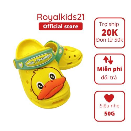 Dép Sục Vịt Vàng Cho Bé Trai Bé Gái Từ 1 đến 3 tuổi RoyalKids Size 13-17cm