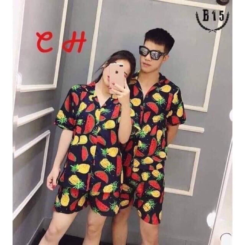 Bộ hoa quả đi biển nam nữ ( xả kho live)