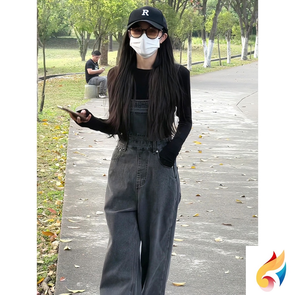 Quần Yếm Jean Ống Rộng Cạp Cao Xẻ Tà 22 Kiểu Dáng Mới Mùa Hè 20